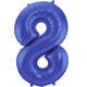 Foil Balloon Number 8 - Blue Metallic Mat - 86 cm 