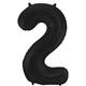 Foil Balloon Number 2 Black Metallic Matt - 86 cm