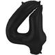 Foil Balloon Number 4 Black Metallic Matt - 86 cm