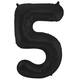 Foil Balloon Number 5 Black Metallic Matt - 86 cm