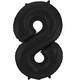 Foil Balloon Number 8 Black Metallic Matt - 86 cm