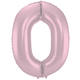 Foil Balloon Number 0 Pastel Pink Metallic Matt - 86 cm