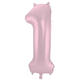 Foil Balloon Number 1 Pastel Pink Metallic Matt - 86 cm