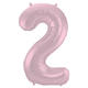 Foil Balloon Number 2 Pastel Pink Metallic Matt - 86 cm