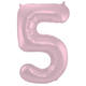 Foil Balloon Number 5 Pastel Pink Metallic Matt - 86 cm