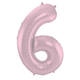 Foil Balloon Number 6 Pastel Pink Metallic Matt - 86 cm