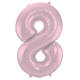 Foil Balloon Number 8 Pastel Pink Metallic Matt - 86 cm