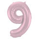 Foil Balloon Number 9 Pastel Pink Metallic Matt - 86 cm