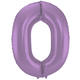 Foil Balloon Number 0 Purple Metallic Matt - 86 cm