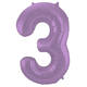 Foil Balloon Number 3 Purple Metallic Matt - 86 cm