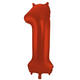Foil Balloon Number 1 Red Metallic Matt - 86 cm