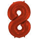 Foil Balloon Number 8 Red Metallic Matt - 86 cm