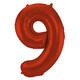 Foil Balloon Number 9 Red Metallic Matt - 86 cm