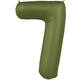 Foil balloon Number 7 - Olive Green - Ultra Matt - 86 cm