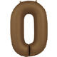 Foil balloon Number 0 - Chocolate Brown - Ultra Matt - 86 cm