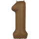 Foil balloon Number 1 - Chocolate Brown - Ultra Matt - 86 cm