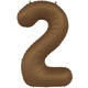 Foil balloon Number 2 - Chocolate Brown - Ultra Matt - 86 cm