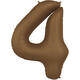 Foil balloon Number 4 - Chocolate Brown - Ultra Matt - 86 cm