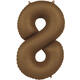 Foil balloon Number 8 - Chocolate Brown - Ultra Matt - 86 cm