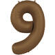Foil balloon Number 9 - Chocolate Brown - Ultra Matt - 86 cm