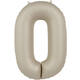 Foil balloon Number 0 - Creamy Latte - Ultra Matt - 86 cm
