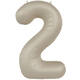 Foil balloon Number 2 - Creamy Latte - Ultra Matt - 86 cm