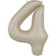 Foil balloon Number 4 - Creamy Latte - Ultra Matt - 86 cm