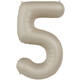 Foil balloon Number 5 - Creamy Latte - Ultra Matt - 86 cm