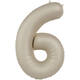 Foil balloon Number 6 - Creamy Latte - Ultra Matt - 86 cm