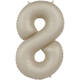 Foil balloon Number 8 - Creamy Latte - Ultra Matt - 86 cm