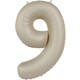 Foil balloon Number 9 - Creamy Latte - Ultra Matt - 86 cm
