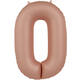 Foil balloon Number 0 - Vintage Rose - Ultra Matt - 86 cm