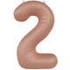 Foil balloon Number 2 - Vintage Rose - Ultra Matt - 86 cm
