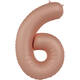 Foil balloon Number 6 - Vintage Rose - Ultra Matt - 86 cm