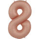 Foil balloon Number 8 - Vintage Rose - Ultra Matt - 86 cm
