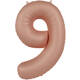 Foil balloon Number 9 - Vintage Rose - Ultra Matt - 86 cm