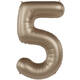 Foil balloon Number 5 - Starlight Gold - Satin Gloss - 86 cm
