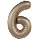 Foil balloon Number 6 - Starlight Gold - Satin Gloss - 86 cm