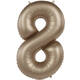 Foil balloon Number 8 - Starlight Gold - Satin Gloss - 86 cm