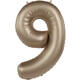 Foil balloon Number 9 - Starlight Gold - Satin Gloss - 86 cm