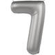 Foil balloon Number 7 - Moonlight Silver - Satin Gloss - 86 cm