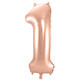 Foil Balloon Number 1 - Rose Gold - 86 cm