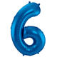 Foil Balloon Number 6 - Blue - 86 cm