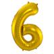 Foil Balloon Number 6 - Gold - 86 cm