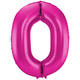 Foil Balloon Number 0 - Magenta - 86 cm