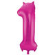 Foil Balloon Number 1 - Magenta - 86 cm
