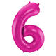 Foil Balloon Number 6 - Magenta - 86 cm