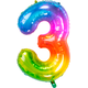 Foil Balloon Shaped Number 3 Yummy Gummy Rainbow - 81 cm