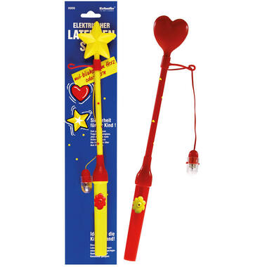 Lantern Stick Electrical Flashing Heart / Star Assorted Plastic 34 cm