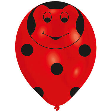 6 Latex Balloons All Round Printed Beetles 27.5 cm / 11"